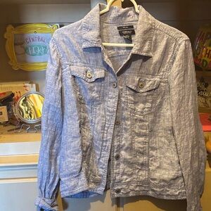 Jones New York Light Blue Linen Shirt